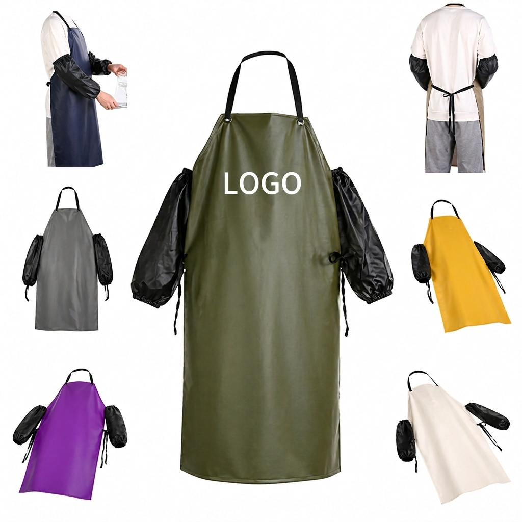 Industrial Grade Waterproof Protective Apron with Detachable Sleeves