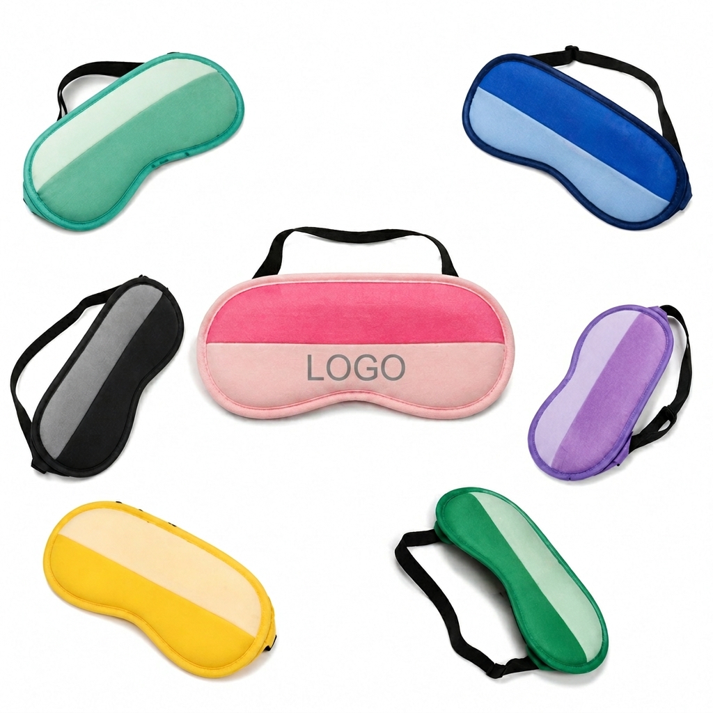 Two-Tone Contoured Eye Mask with Adjustable Strap