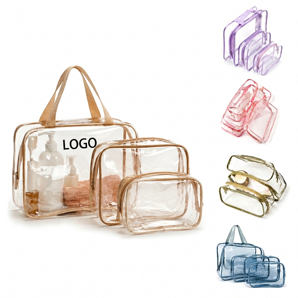 Clear Multi-Size Toiletry Organizer Trio