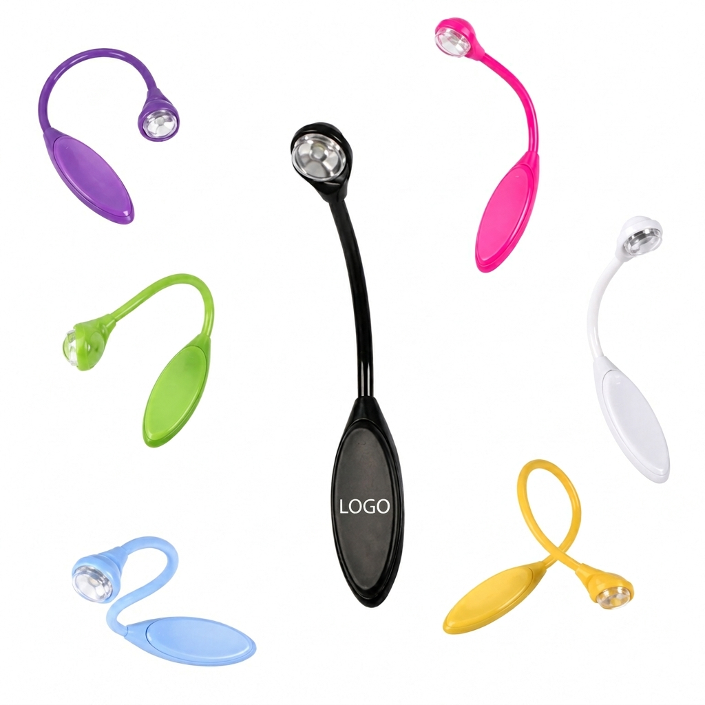 Portable Flexible LED Reading Light with Integrated Page Clip
