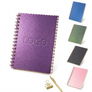 Scalloped Edge Metallic Spiral Notebook with Shimmer Finish