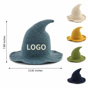 Portable Knitted Cotton Pointed Costume Hat for Festive Events
