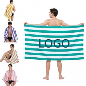 Classic Striped Cabana Beach Towel for Outdoor Branding