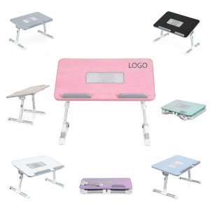 Foldable Height-Adjustable Laptop Desk with Cooling Surface