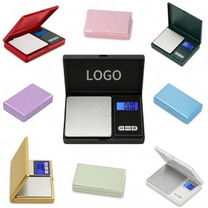 Precision Digital Gram Scale with Brushed Metal Platform and Protective Flip Cover