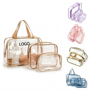 Clear Multi-Size Toiletry Organizer Trio